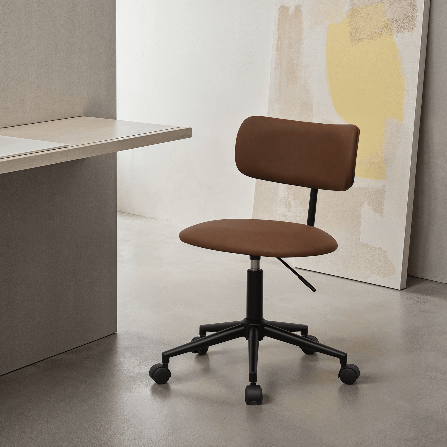 Bürostuhl – Kunstleder Dunkelbraun