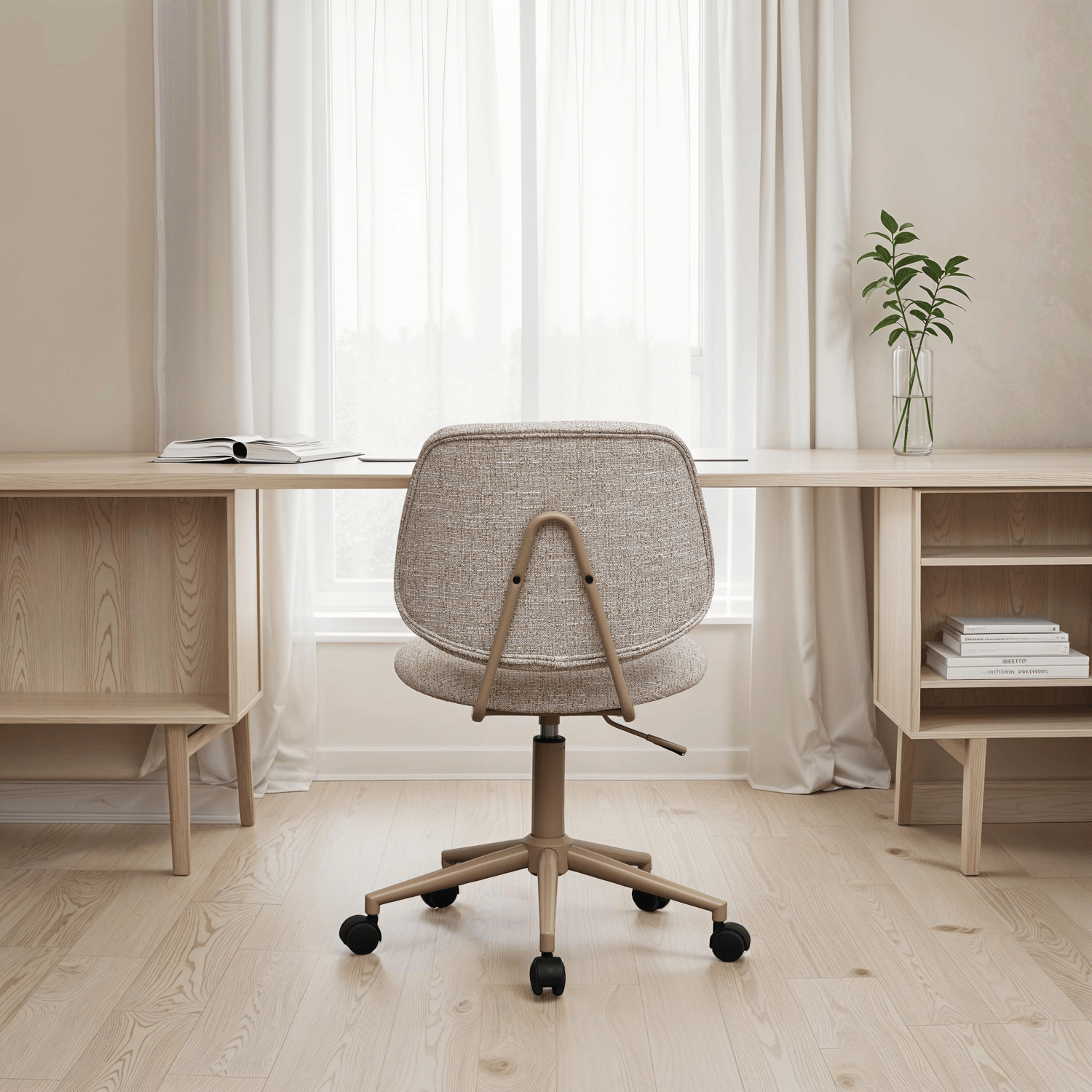Bürostuhl – Bouclé-Stoff Beige