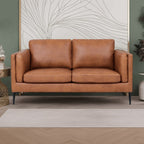 2-Sitzer Ledersofa – Echtleder Cognac Braun