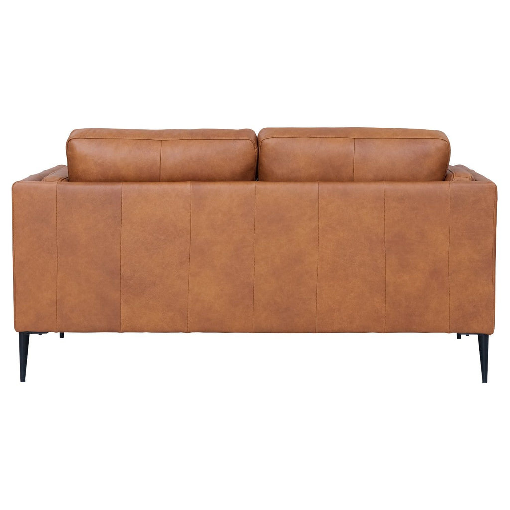 2-Sitzer Ledersofa – Echtleder Cognac Braun