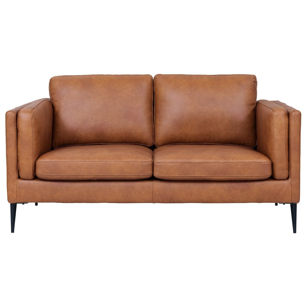 2-Sitzer Ledersofa – Echtleder Cognac Braun