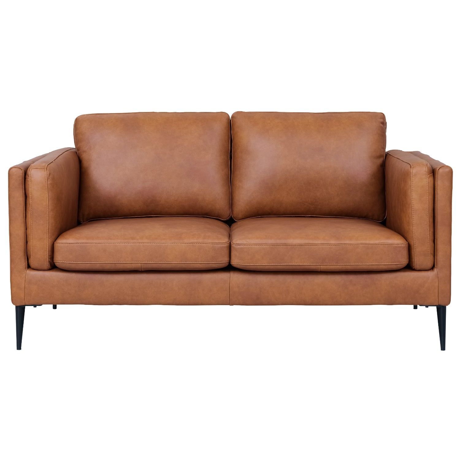 2-Sitzer Ledersofa – Echtleder Cognac Braun