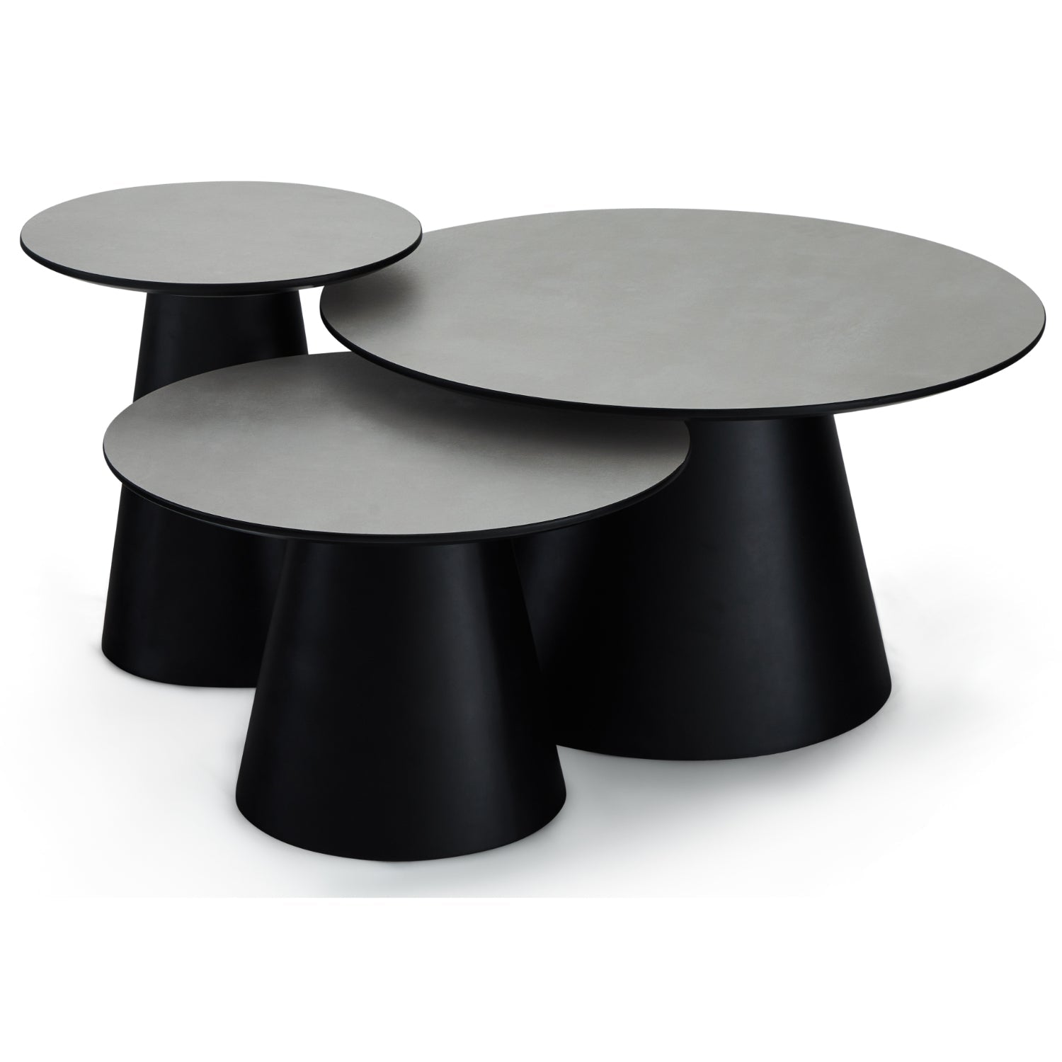 Couchtisch Rund Ø80 cm – Marmoroptik Hellgrau