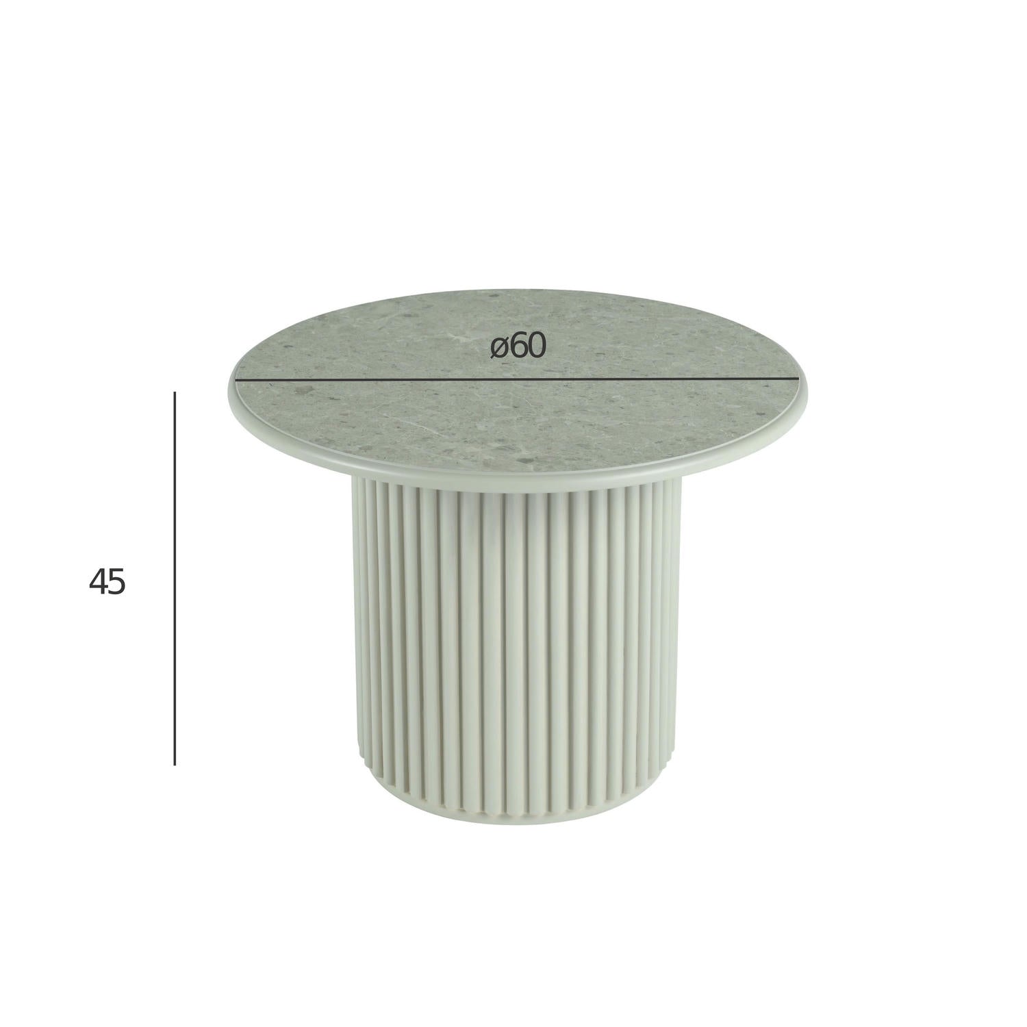 Couchtisch Rund Ø60 cm,Marmoroptik Grau