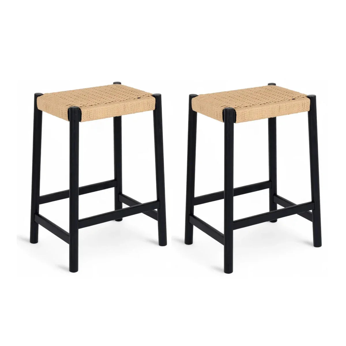 Barstuhl Schwarz/Beige