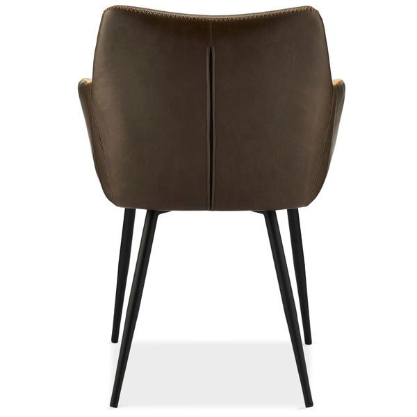 Esszimmerstühle mit Armlehne  Kunstleder Braun