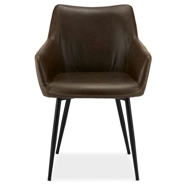 Esszimmerstühle mit Armlehne  Kunstleder Braun