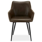 Esszimmerstühle mit Armlehne  Kunstleder Braun