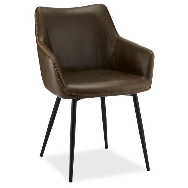 Esszimmerstühle mit Armlehne  Kunstleder Braun