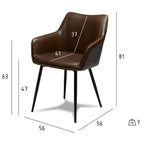 Esszimmerstühle mit Armlehne  Kunstleder Braun