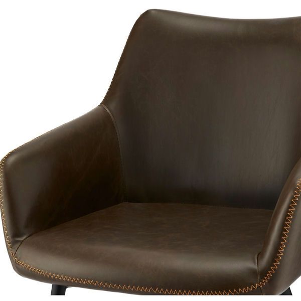 Esszimmerstühle mit Armlehne  Kunstleder Braun