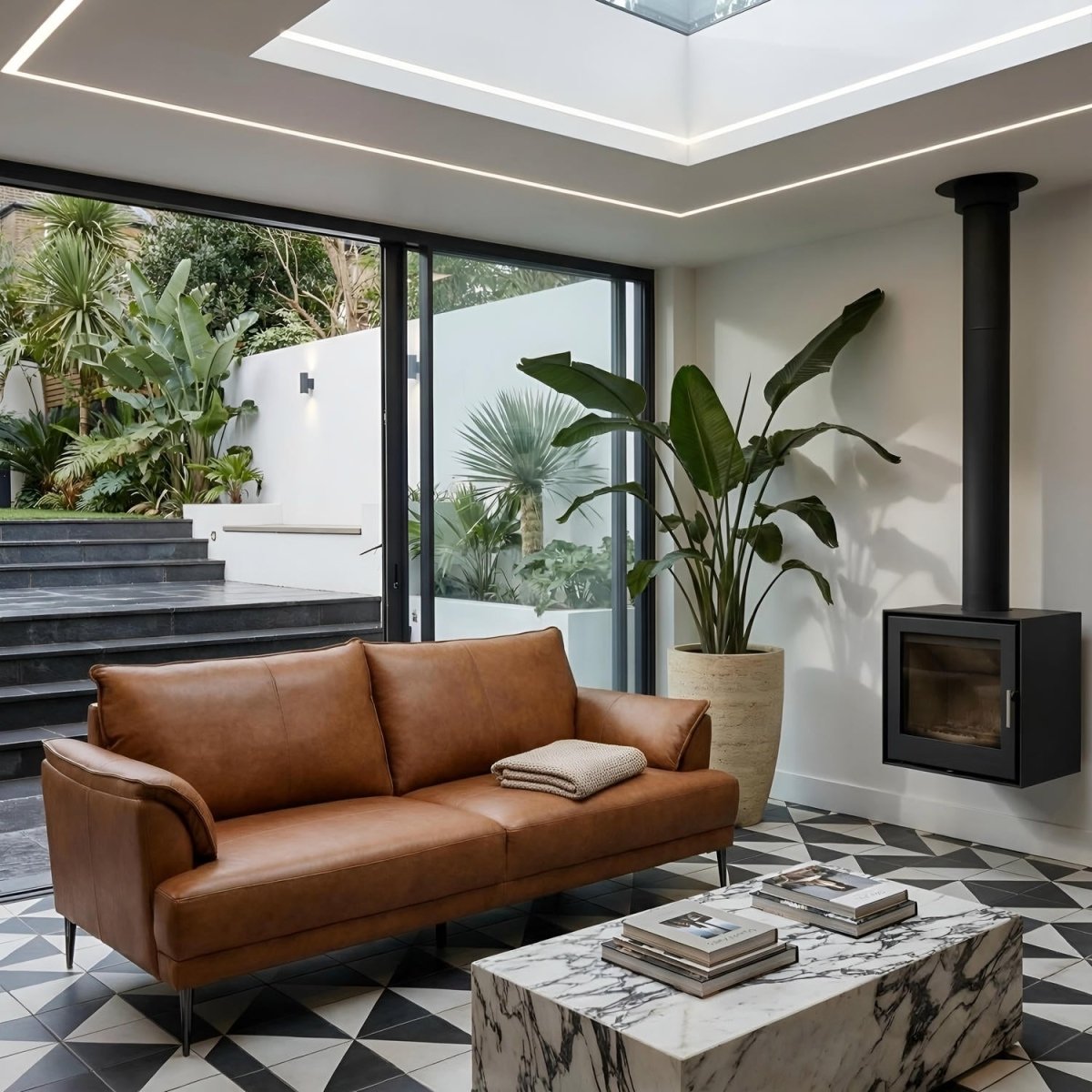 Soul 3 Sitzer,Echtleder Cognac Braun