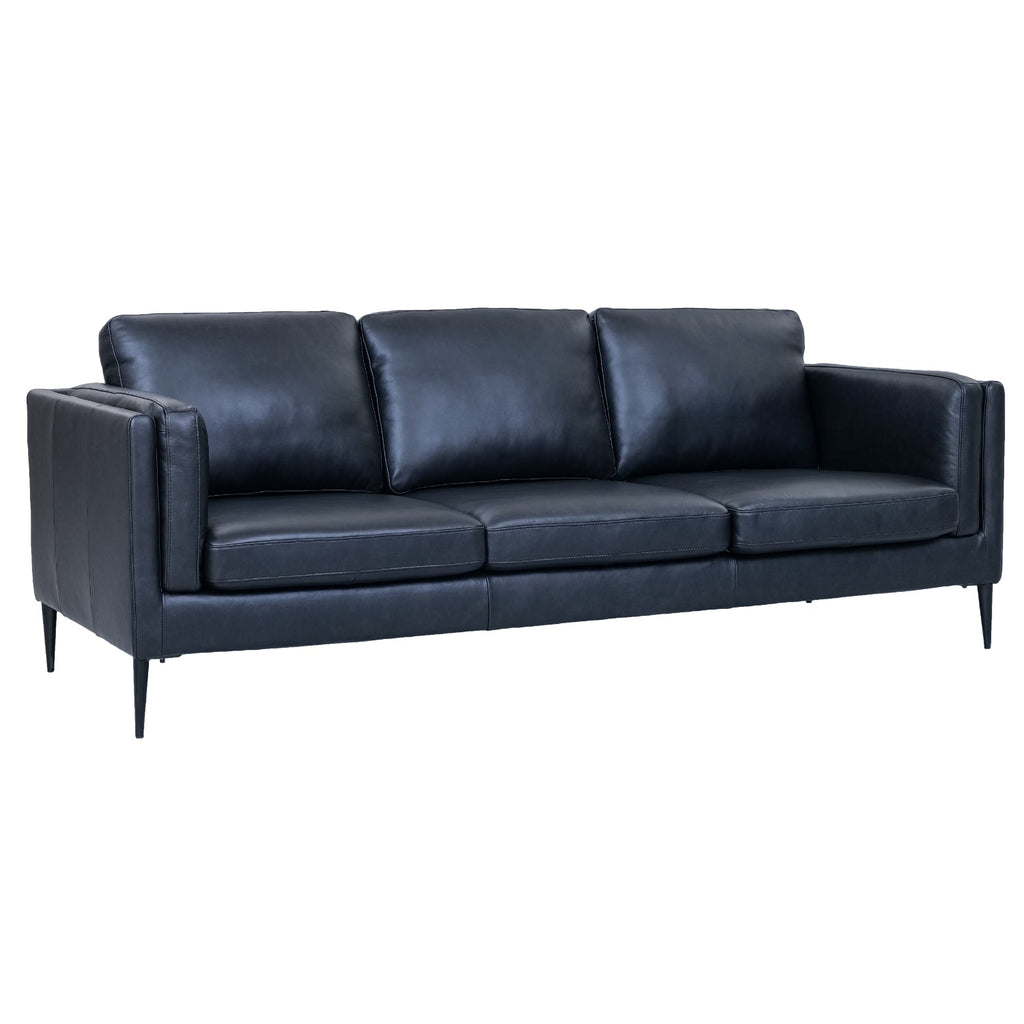 Echtleder Sofa  Schwarz