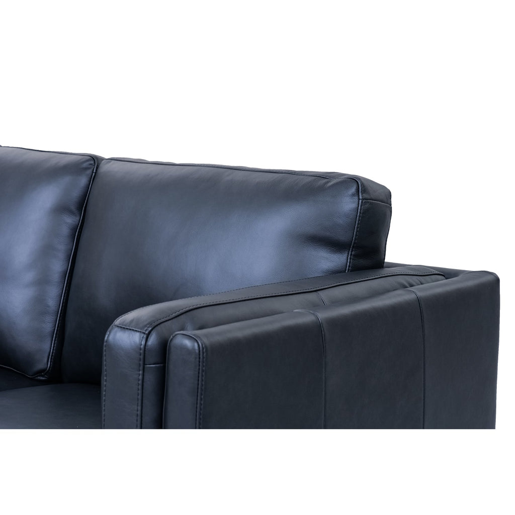 Echtleder Sofa  Schwarz