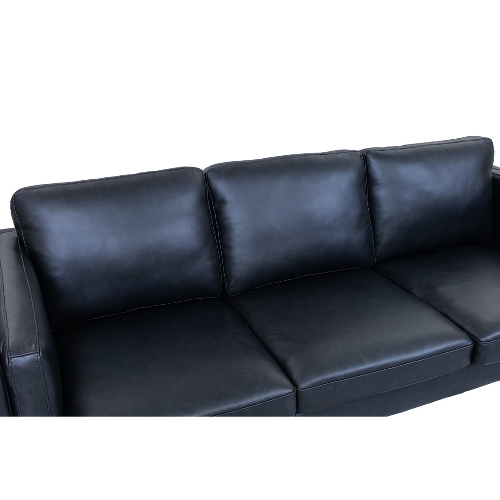 Echtleder Sofa  Schwarz