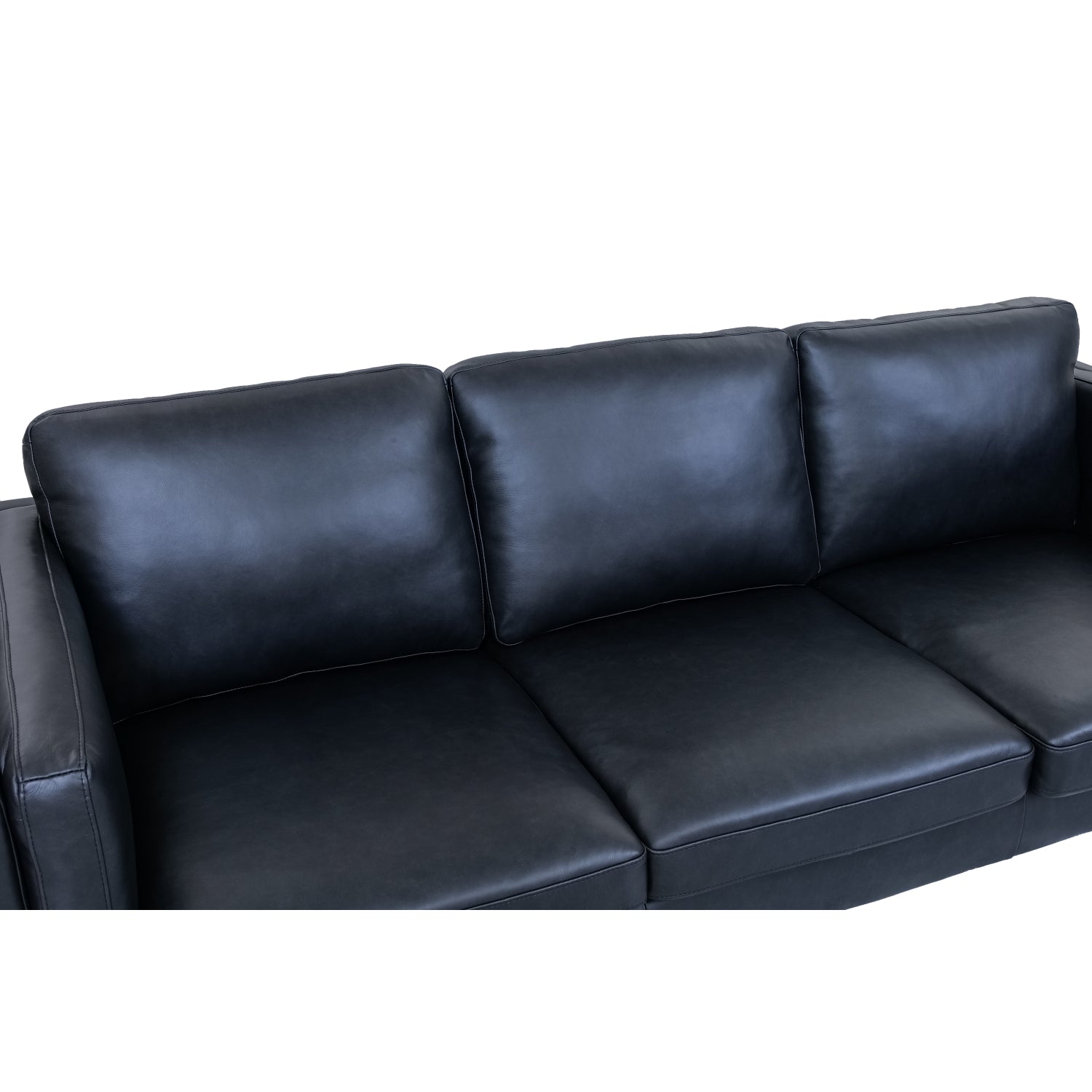 Echtleder Sofa  Schwarz