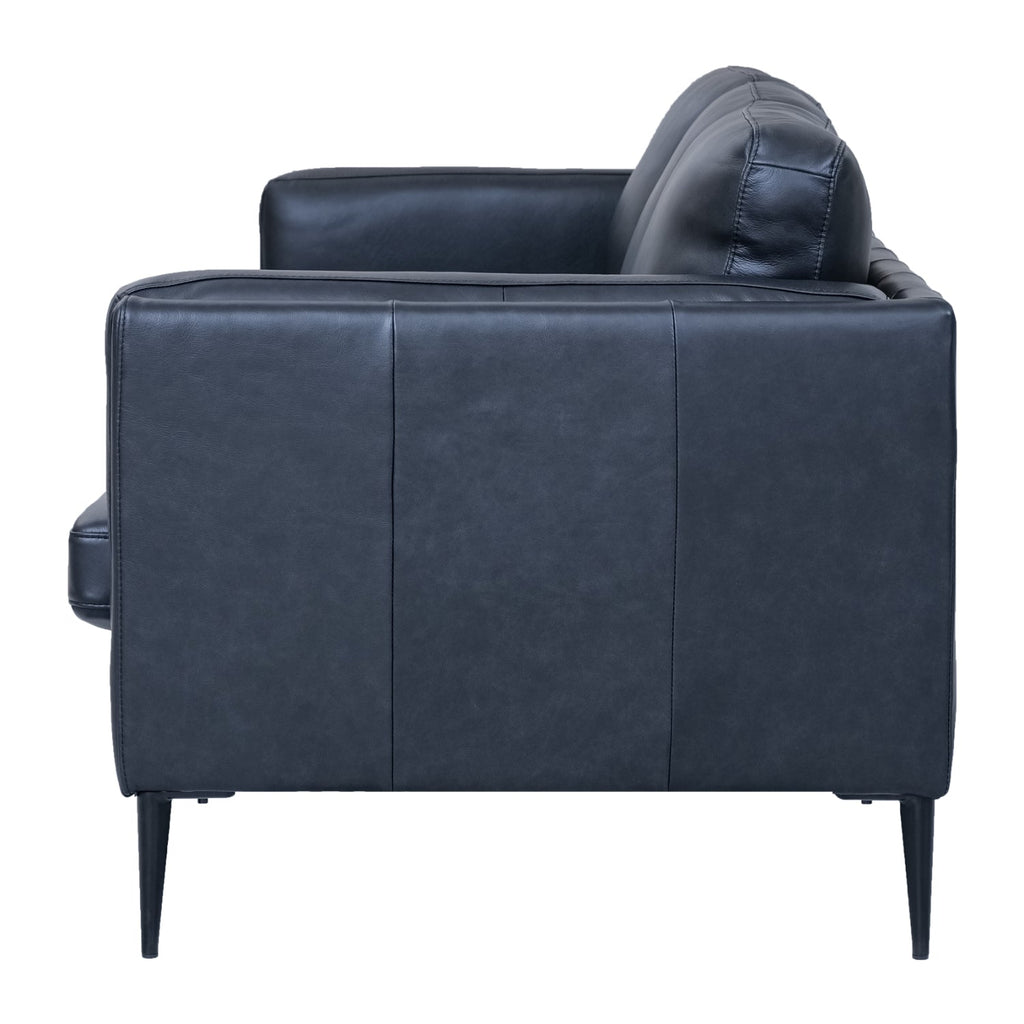 Echtleder Sofa  Schwarz