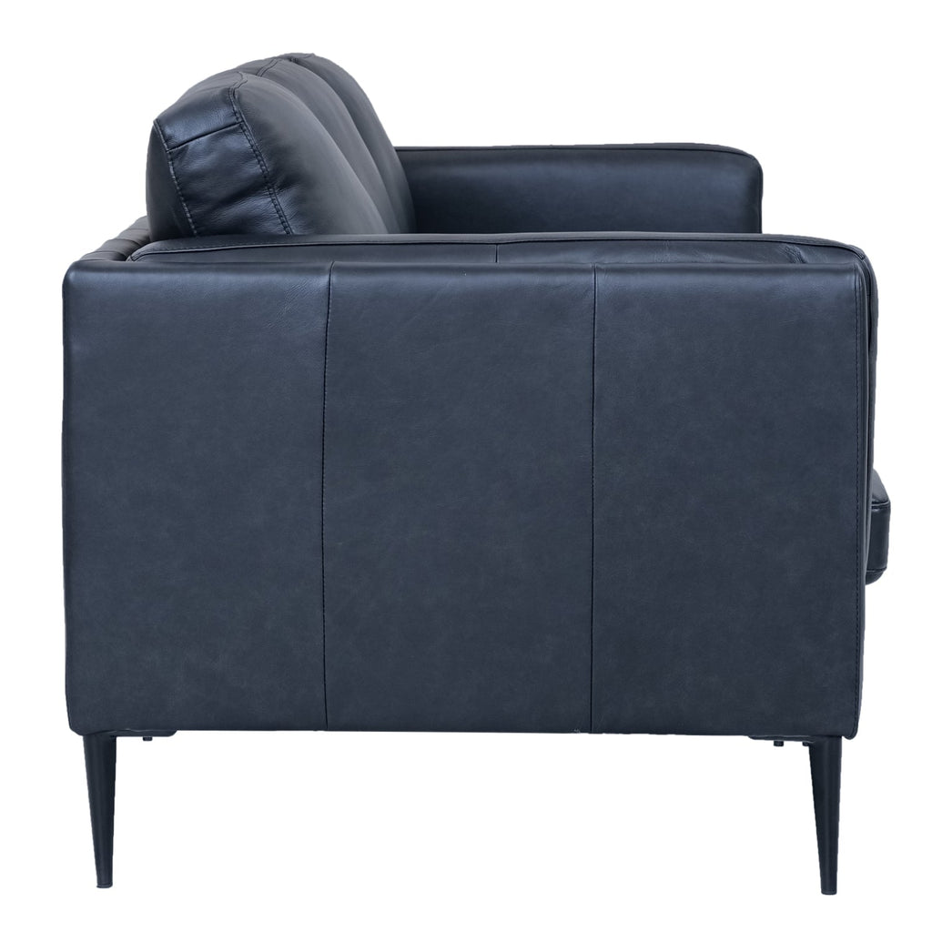 Echtleder Sofa  Schwarz