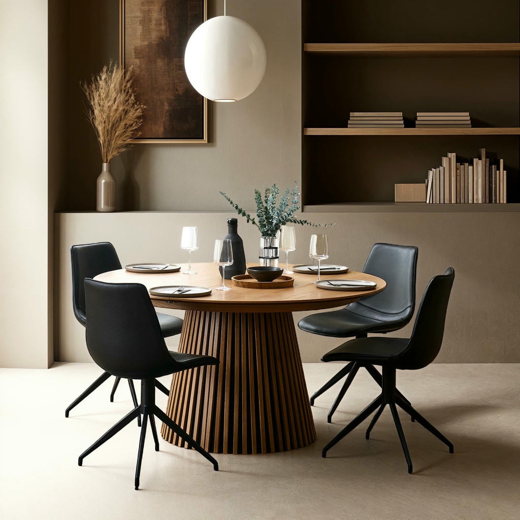 Runder Esstisch ø140 cm,Ausziehbar bis 240 cm - Eiche Natur