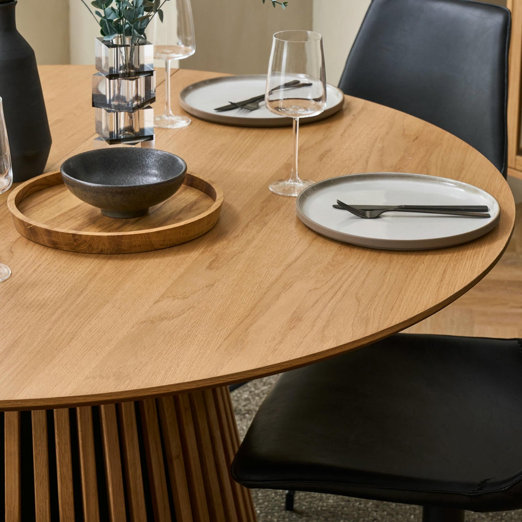 Runder Esstisch ø140 cm,Ausziehbar bis 240 cm - Eiche Natur