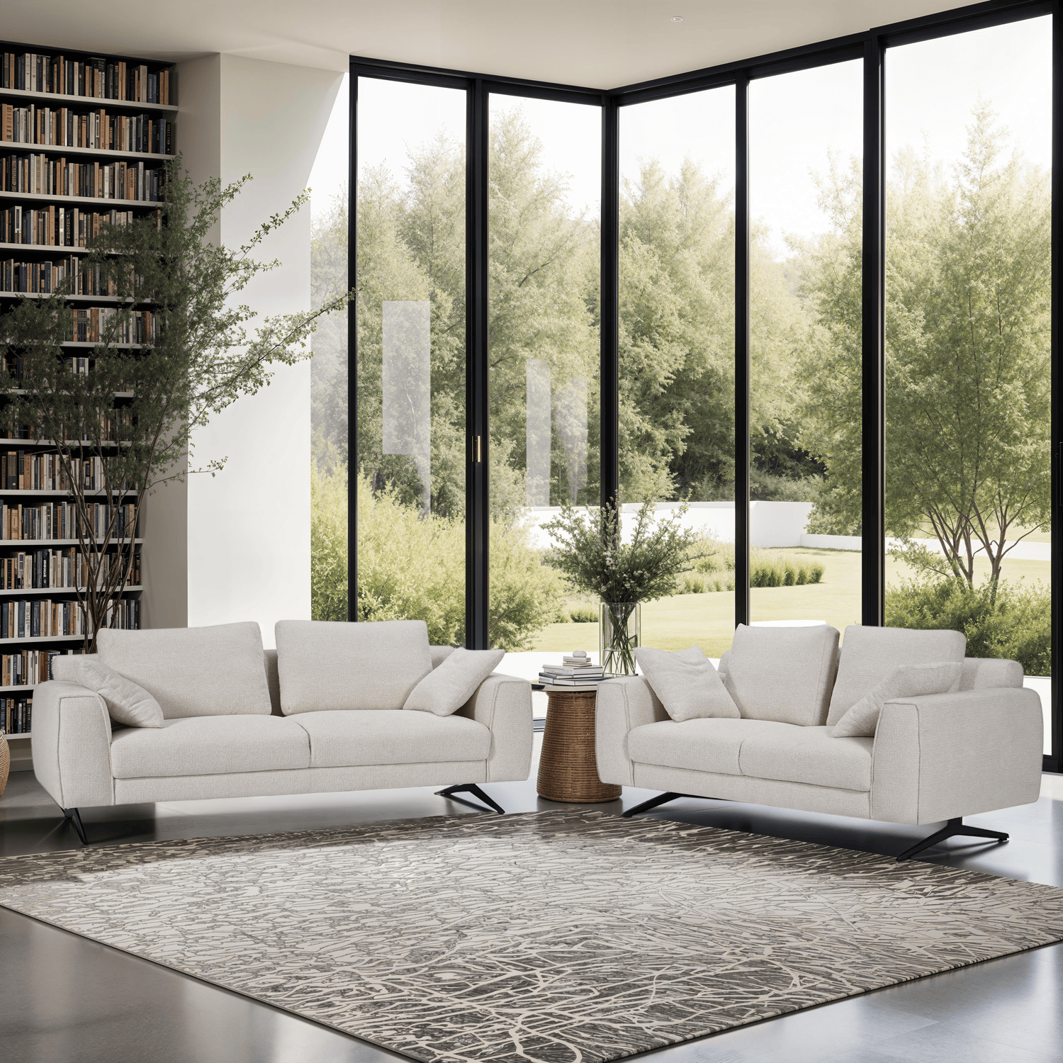 2-Sitzer Sofa Beige – Kompakt,