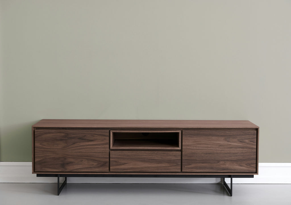 TV-Tisch mit 2 Türen - 160 cm breit Walnuss