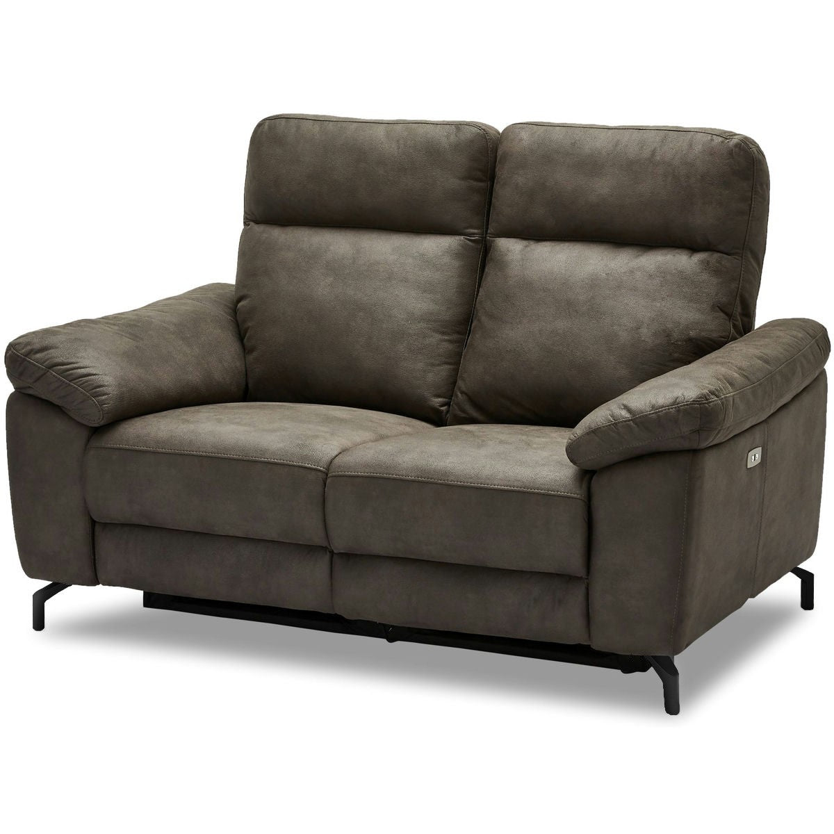-Sitzer Sofa – mit elektrischer Relaxfunktion & USB – Stoffbezug Taupe Grau