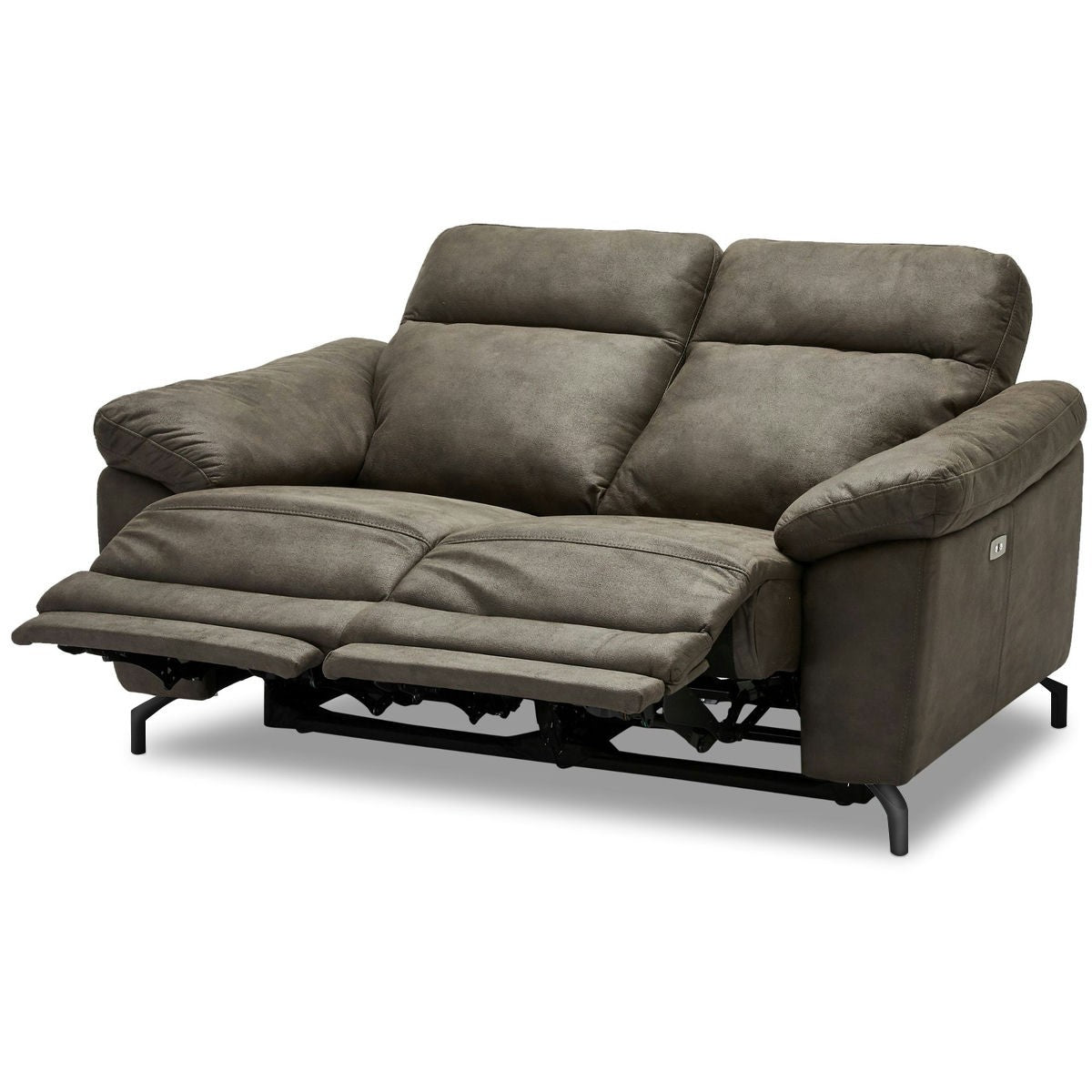 -Sitzer Sofa – mit elektrischer Relaxfunktion & USB – Stoffbezug Taupe Grau