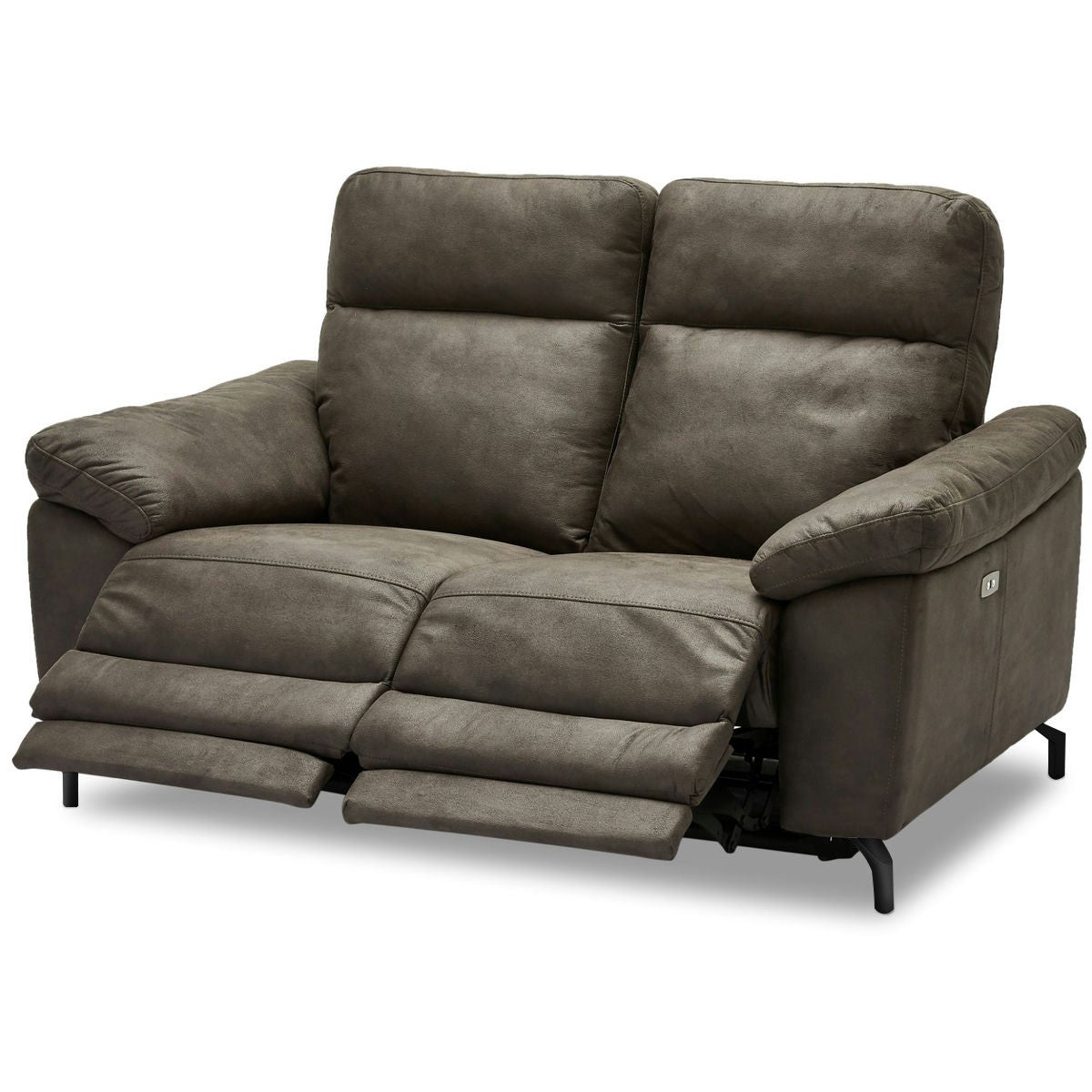 -Sitzer Sofa – mit elektrischer Relaxfunktion & USB – Stoffbezug Taupe Grau
