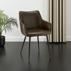 Esszimmerstühle mit Armlehne  Kunstleder Braun