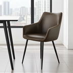 Esszimmerstühle mit Armlehne  Kunstleder Braun