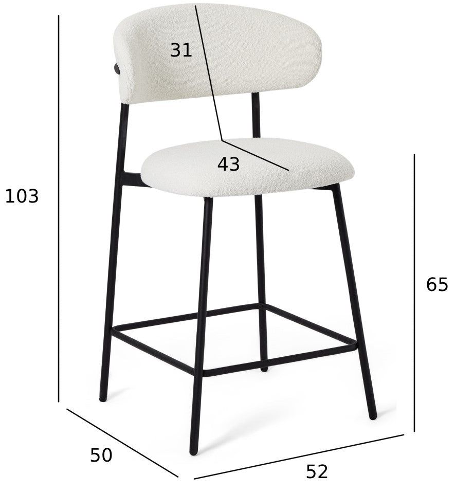 Barstuhl  Cream White