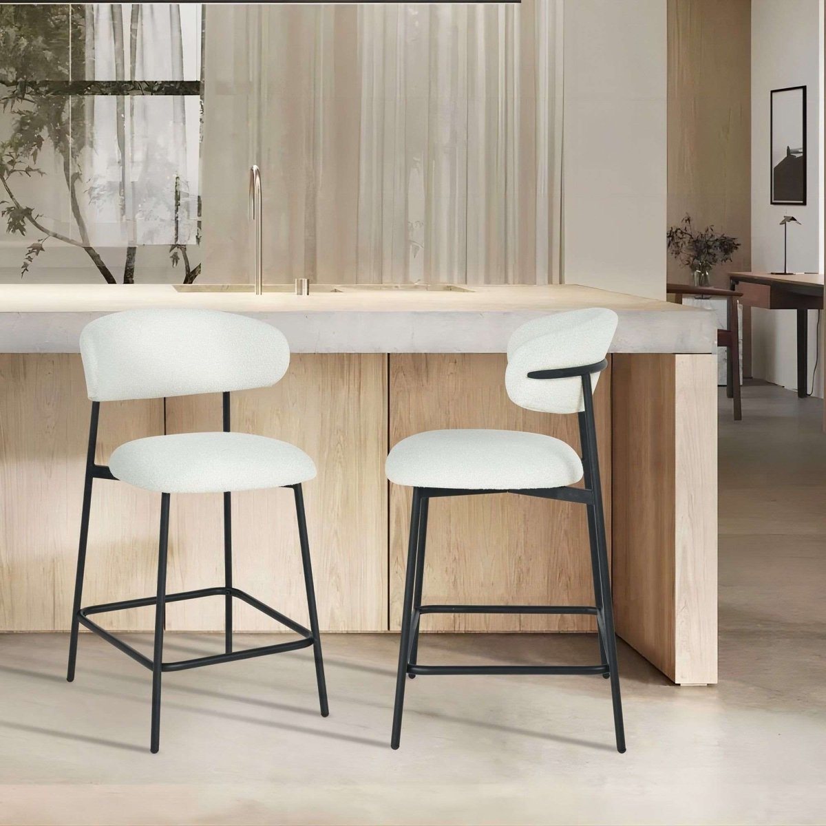 Barstuhl  Cream White