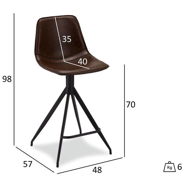 Barstuhl Dunkelbraun Kunstleder