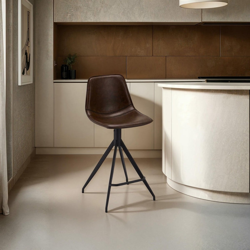 Barstuhl Dunkelbraun Kunstleder