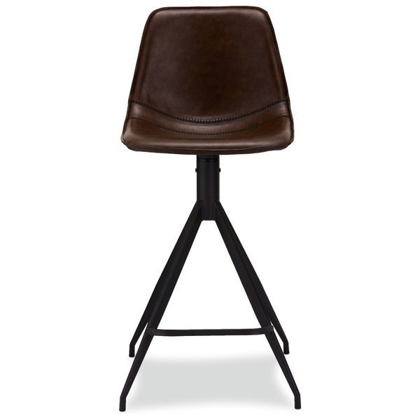 Barstuhl Dunkelbraun Kunstleder