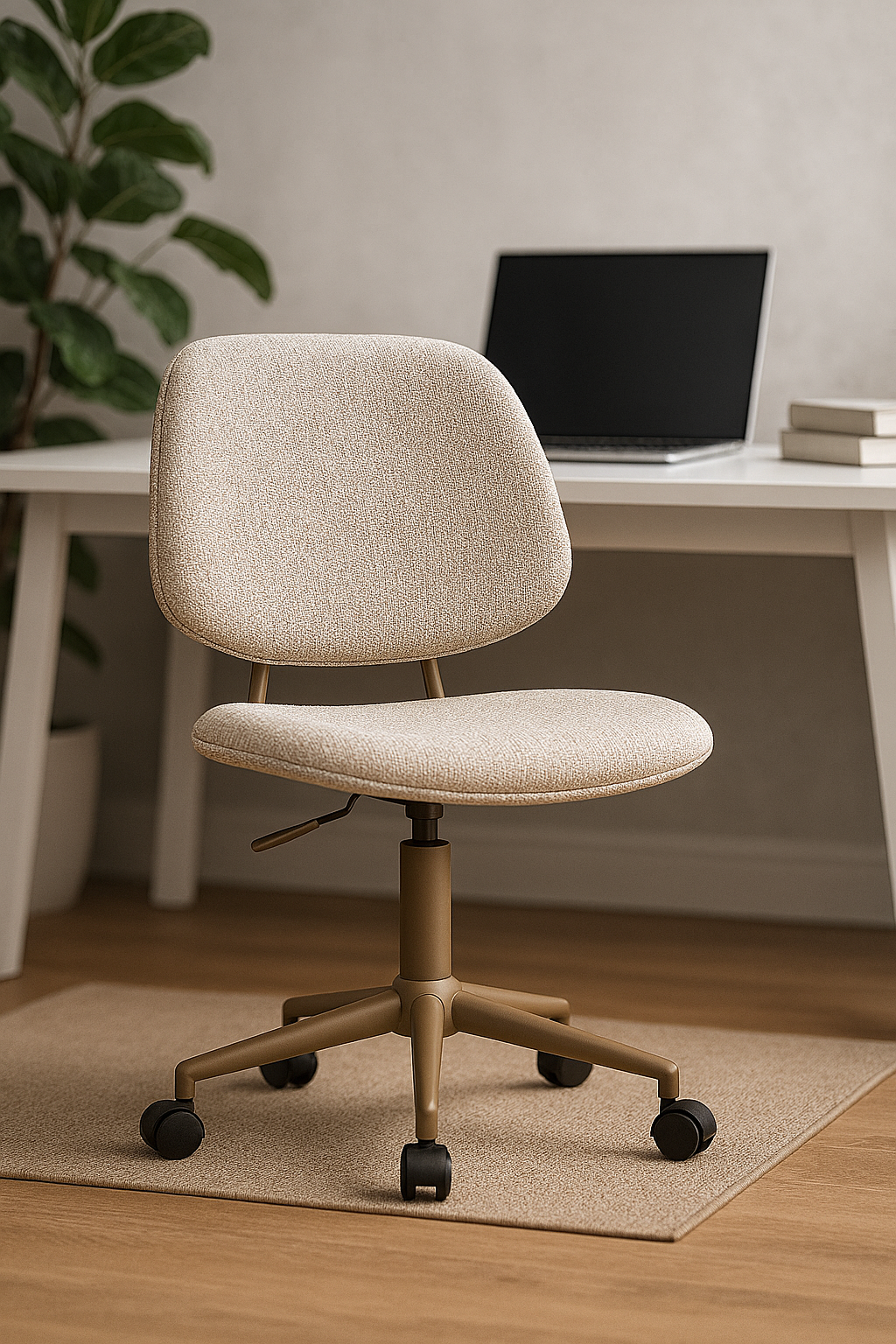 Bürostuhl – Bouclé-Stoff Beige