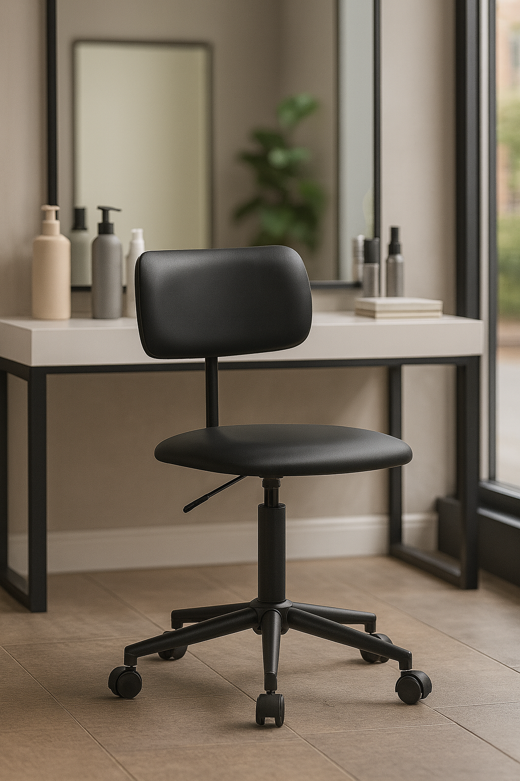 Bürostuhl – Kunstleder Schwarz