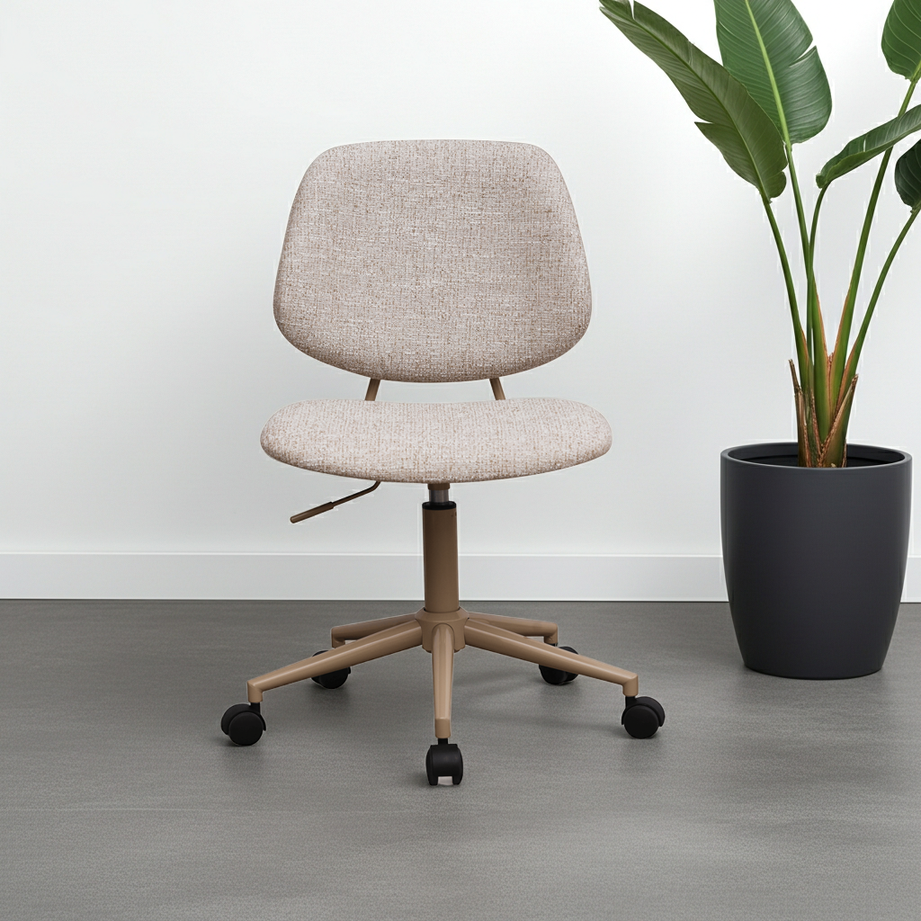 Bürostuhl – Bouclé-Stoff Beige