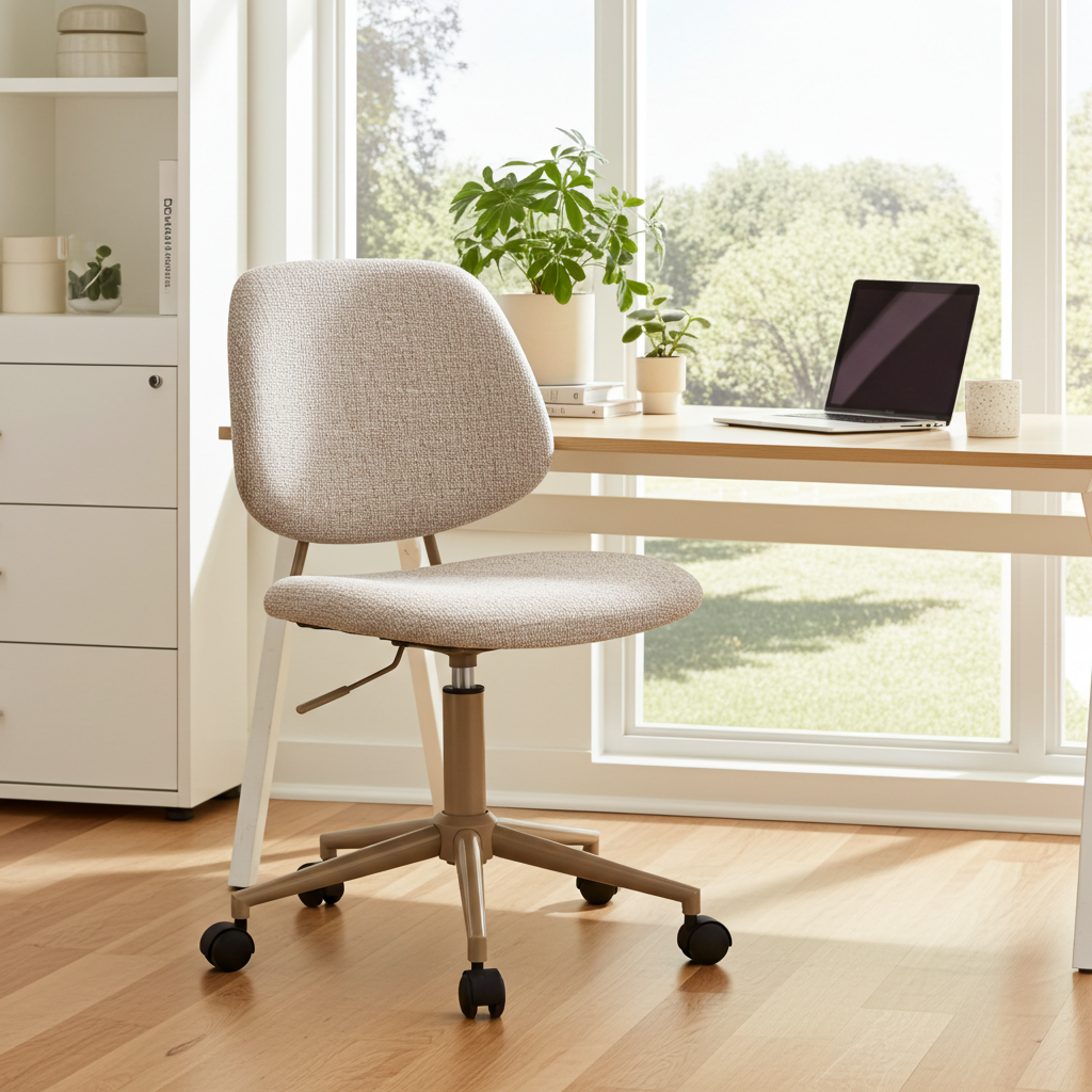 Bürostuhl – Bouclé-Stoff Beige