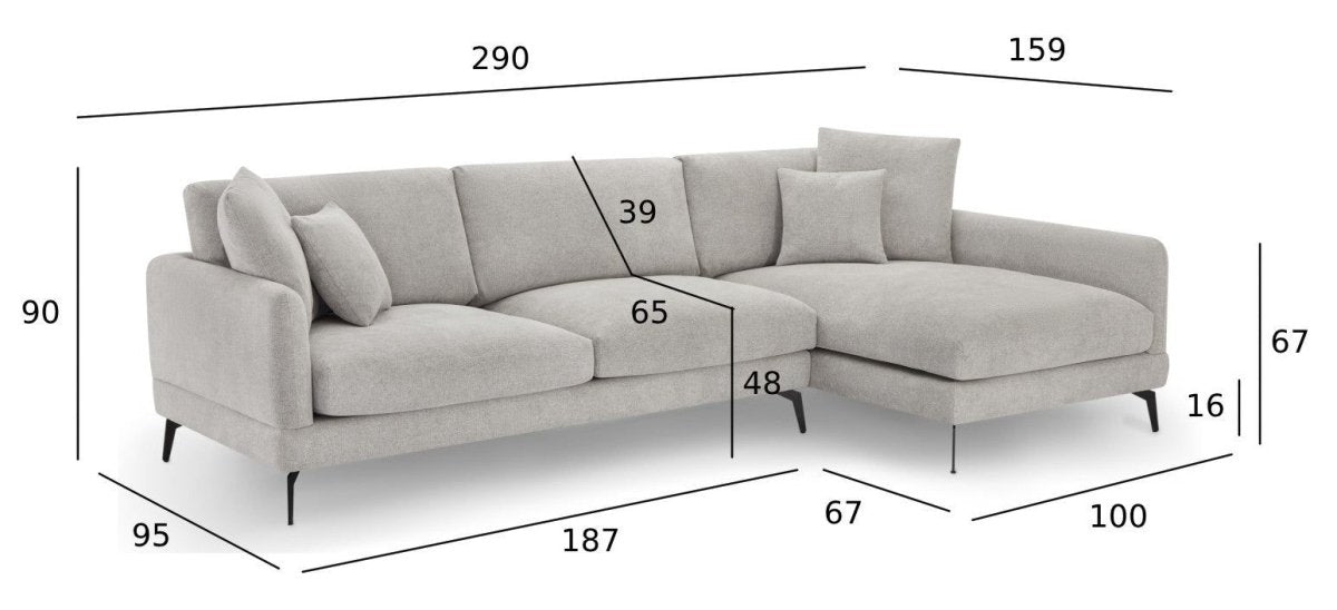L-Form Ecksofa Rechts